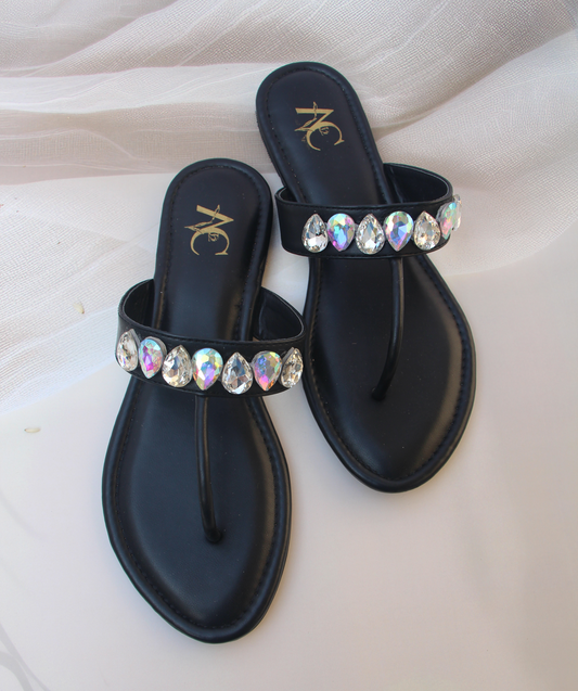 Glam on the Go T slides Black