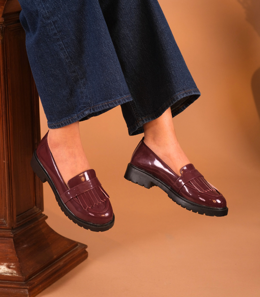 Shiny Fringe Chunkies Wine Patent