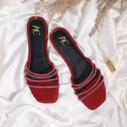 Bling On The Go Women Slides (Cherry)