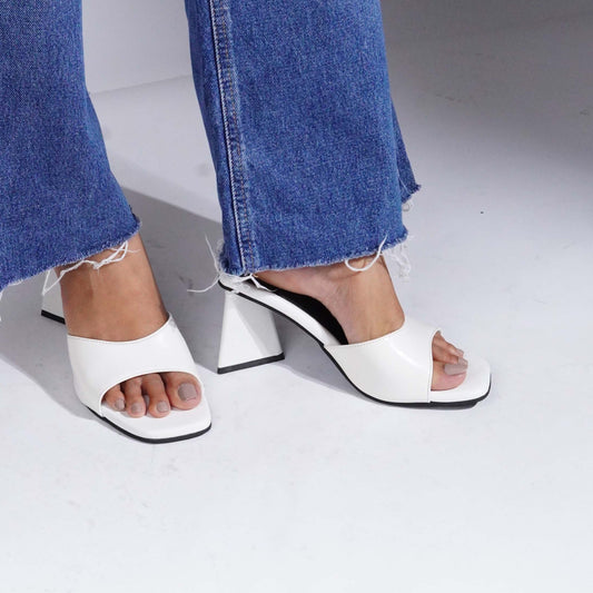 Tri-Glam Heels White