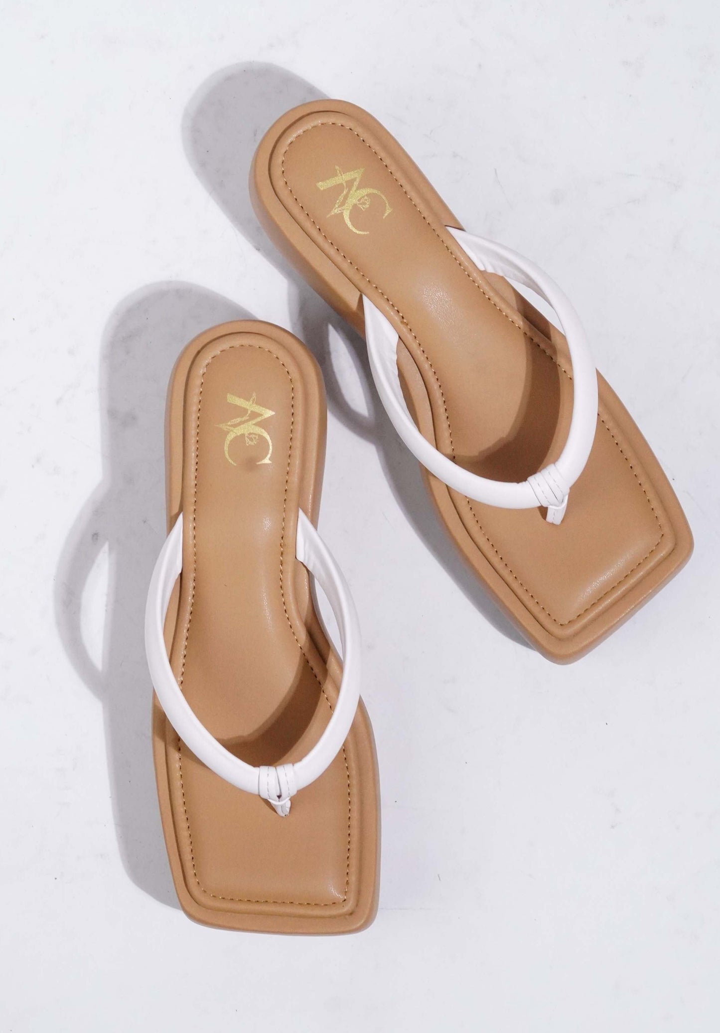 Lifted Beige & White Platforms
