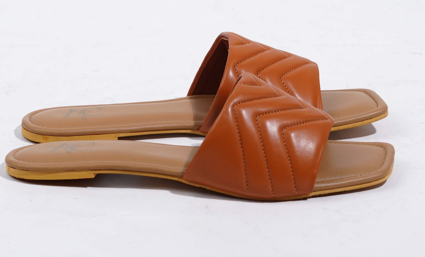 Stitched V Whispers Tan and Beige