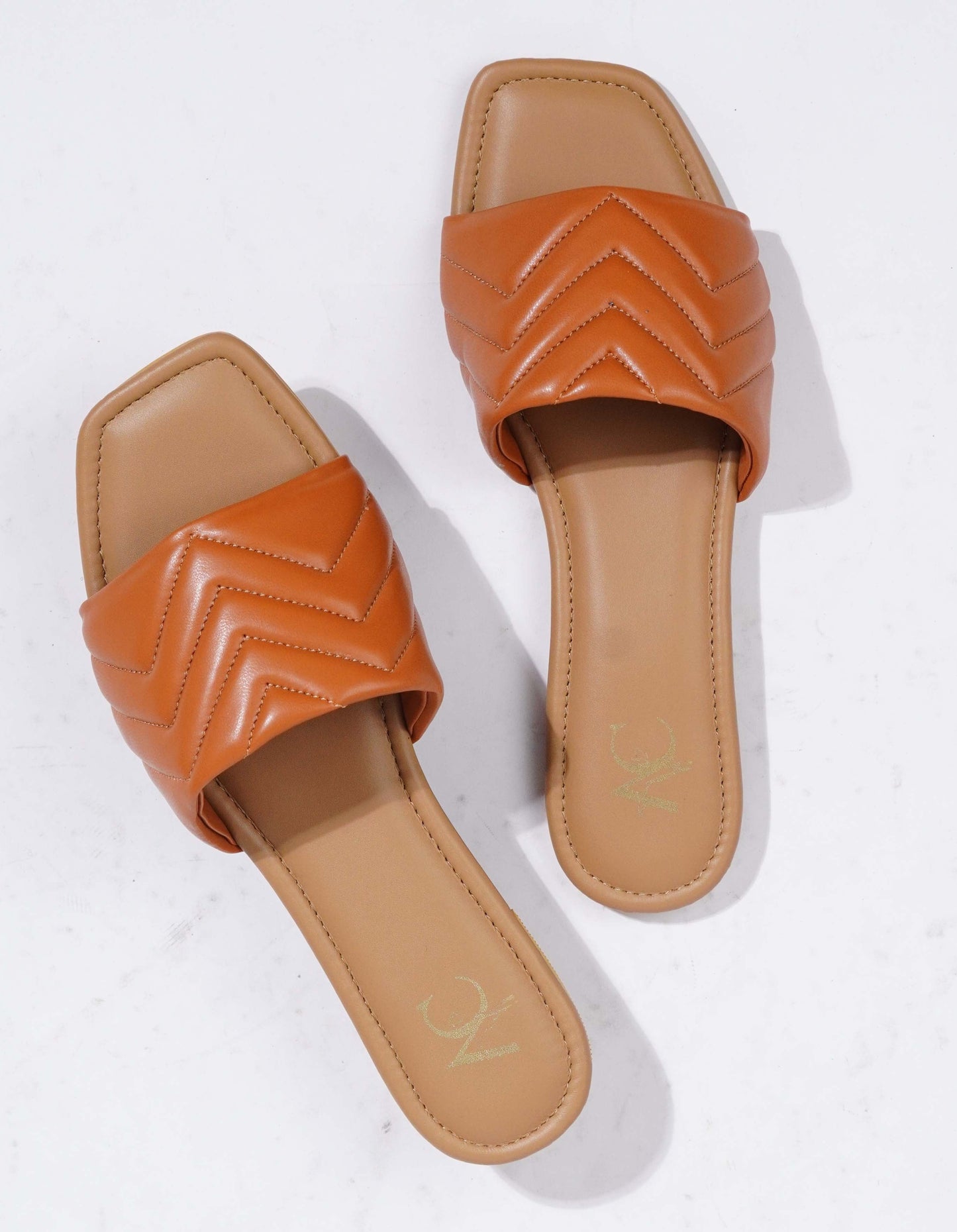 Stitched V Whispers Tan and Beige