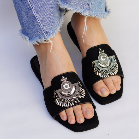 Suede Elegance with Silver