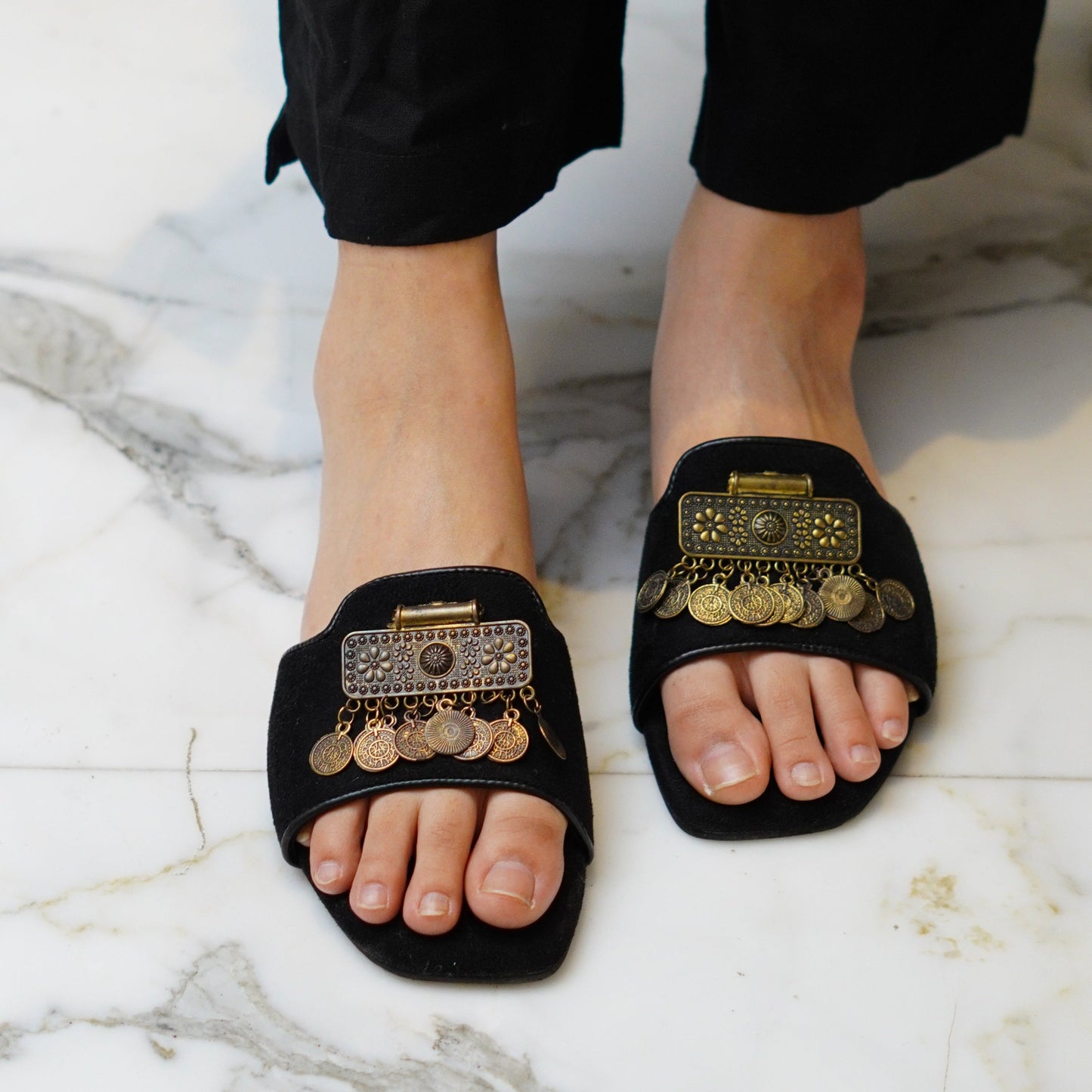 Suede Elegance with Gold