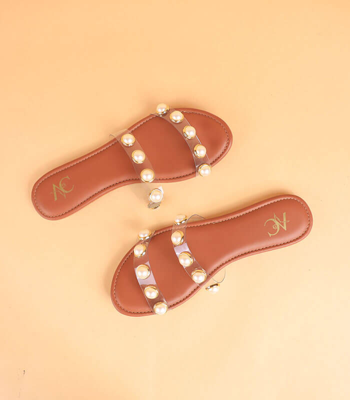 A Pearl & Some More Women’s Slides (Tan)