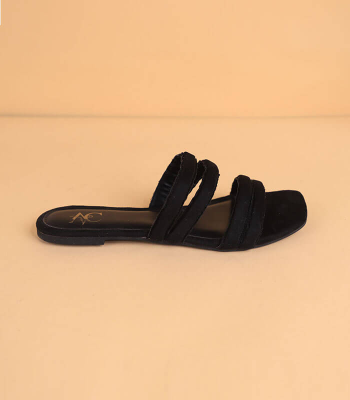 Two plus Two – Strap Slides For Women (Black)