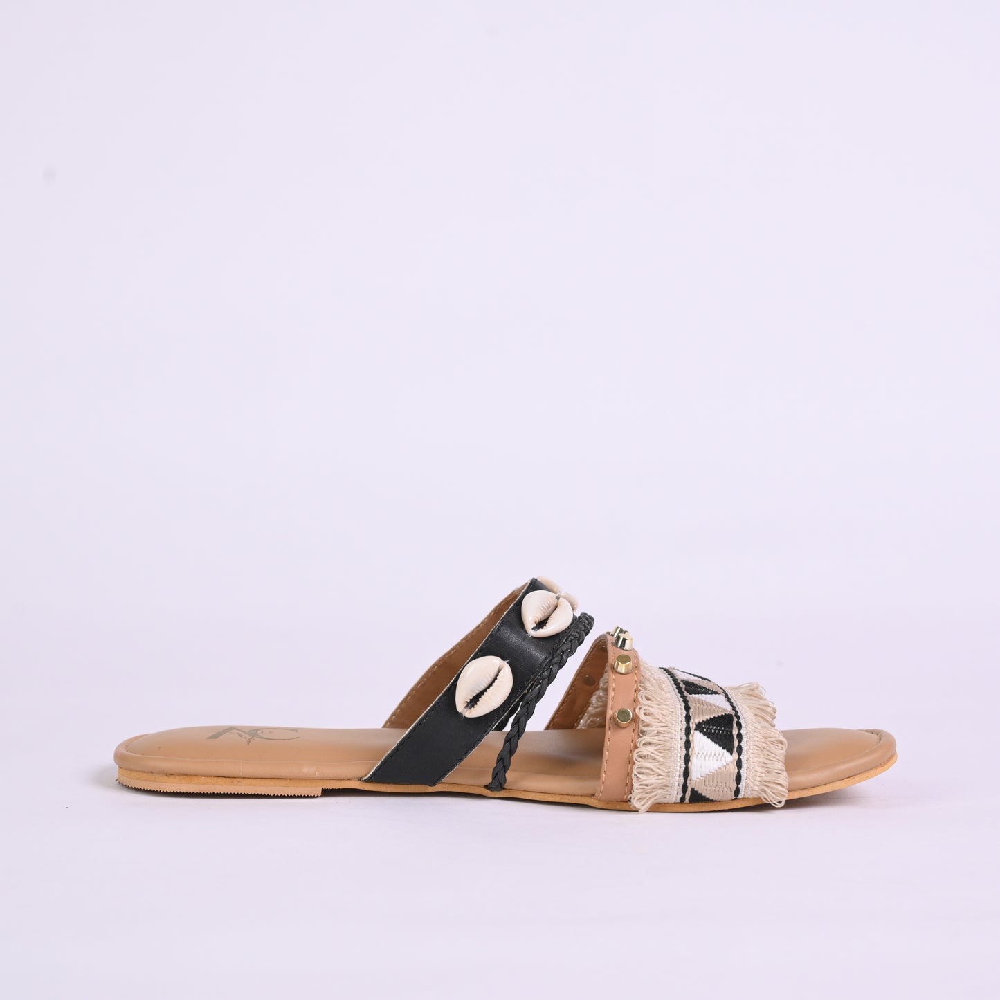 Shells & Waves Slides for Women (Beige)