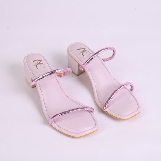 No Hassle Heels For Women – Metallic Pink & Pink Color