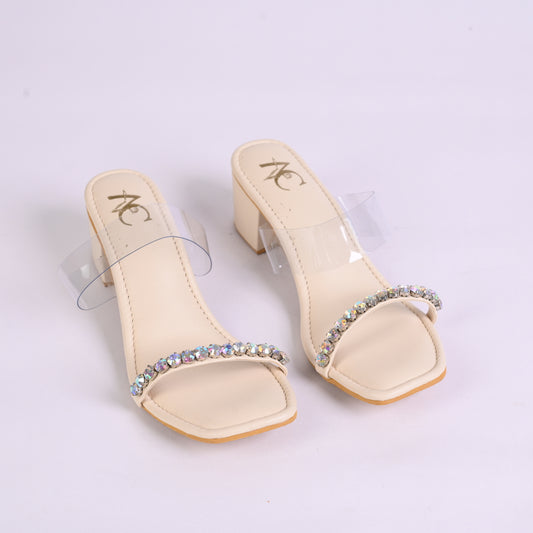 Subtly Shining Women’s Heels – Cream Color