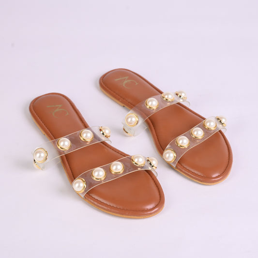 A Pearl & Some More Women’s Slides (Tan)