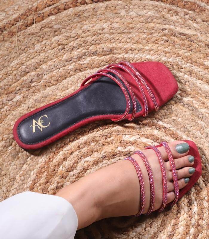 Bling On The Go Women Slides (Cherry)