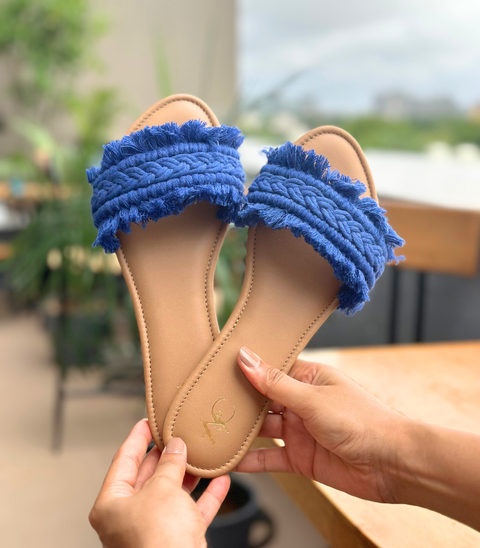 Navy Ruffle Flats