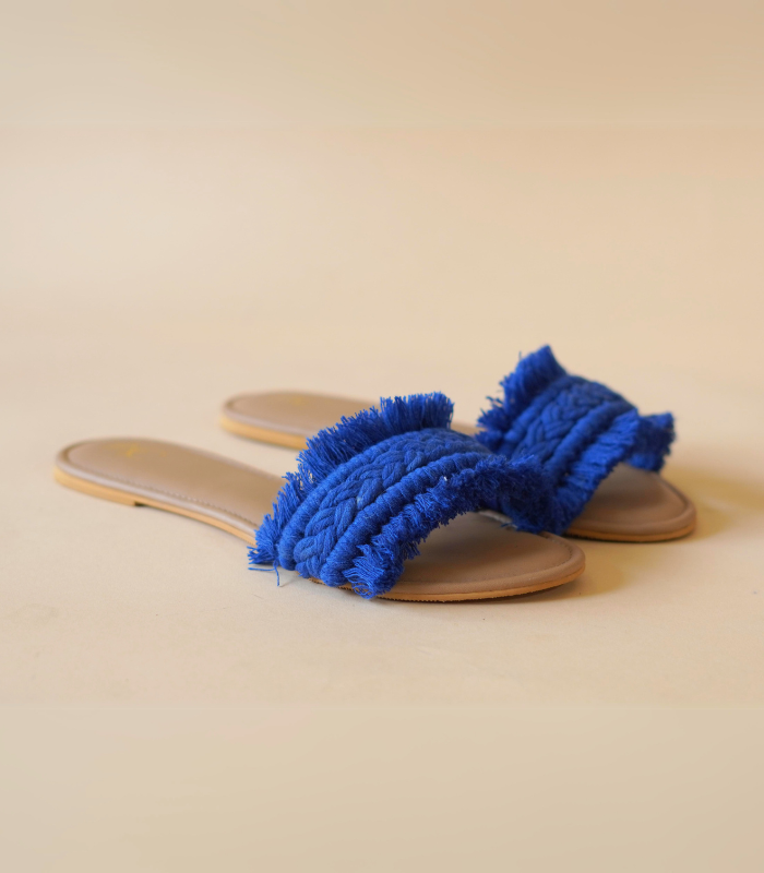 Navy Ruffle Flats