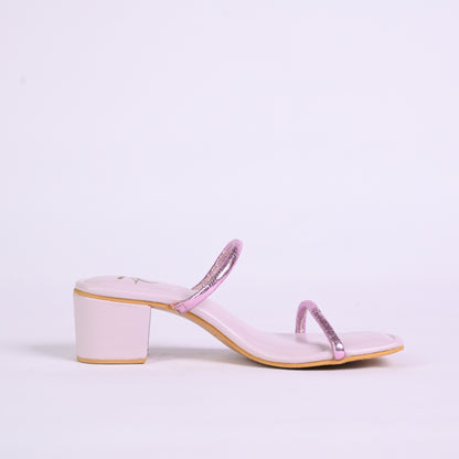 No Hassle Heels For Women – Metallic Pink & Pink Color