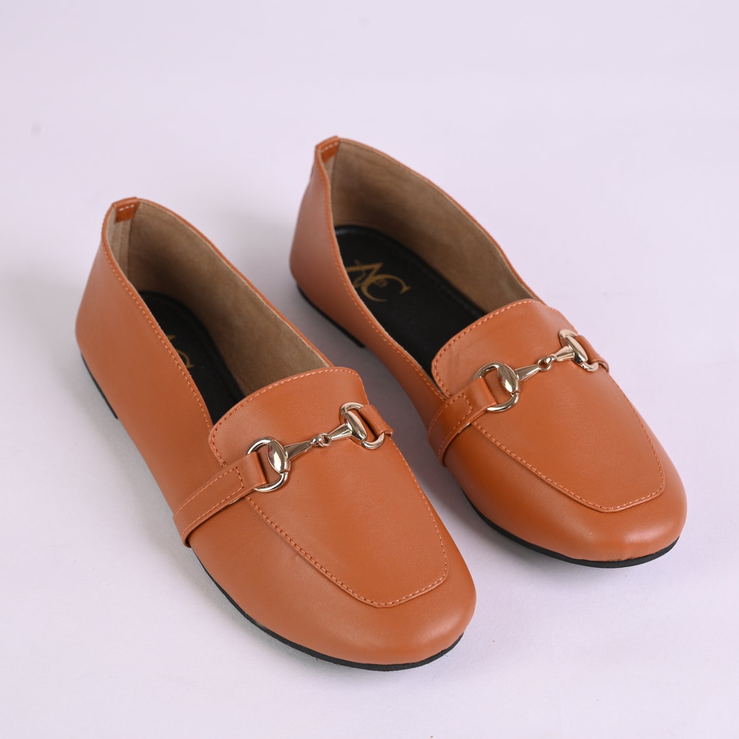 Buckled Casual Loafers For Women (Tan)